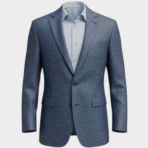 JOSEPH ABBOUD ITALIAN WOOL/LINEN Mens Blazer Sport Coat 2-Button Jacket Blue 42L